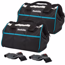 2 x Makita Tradesmans Holdall Tool Bag 15" 36cm Blue Black Pockets + Strap