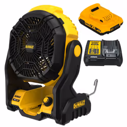 Dewalt DCE512N 18v XR Cordless Portable Job Site Fan Pivot 2.0Ah Batt & Charger