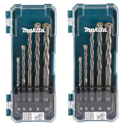 Makita D-72877 5 Piece Straight Shank TCT Masonry Drill Bit Set 4 5 6 8 10mm x 2