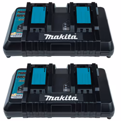 2x Makita DC18RD LXT Lithium Ion 240v 18v Dual Port Fast Battery Charger
