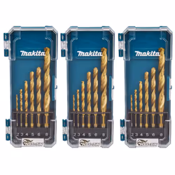 Makita D-72833 6 Piece HSS TiN Metal Steel Drill Bit Set 2 3 4 5 6 8mm Bits x 3