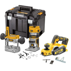 Dewalt DCW604N 18v XR Brushless Router Trimmer + Plunge Base + DCP580N Planer