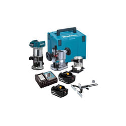 Makita DRT50RTJX2 18v Cordless Brushless Laminate Router Trimmer Plunge Base 5ah