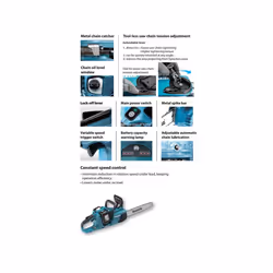 Makita DUC353Z Twin 18v / 36v LXT Cordless 35cm Chainsaw Lithium Bare + Chain