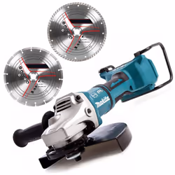 Makita DGA900Z 18v 36v Cordless Brushless 230mm Angle Grinder + 2x Diamond Blade