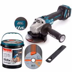 Makita DGA463Z 18v Cordless Brushless 115mm Angle Grinder + 100 Thin Fast Discs
