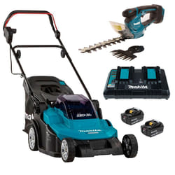 Makita DLM432PT2 Twin 18v / 36v LXT Cordless 43cm Lawn Mower + Hedge Trimmer 5AH