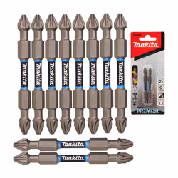 Makita E-06292 PZ2 Pozi Impact Premier Screwdriver Drill Bit Torsion 65mm 10 pk