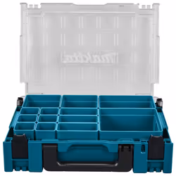 Makita Clear Lid MAKPAC Tool Case Stacking Organiser Tool Box + Inserts X 2