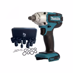 Makita DTW190Z 18v Cordless LXT 1/2" Impact Wrench Scaffolders + 9PC Socket Set
