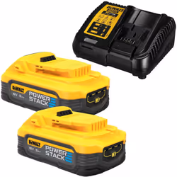 DeWalt DCBP518H2-XJ 18v 5.0ah Compact Powerstack Battery Packs + DCB115 Charger