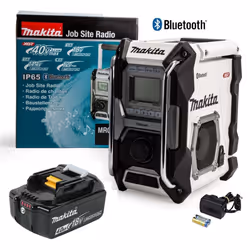 Makita Job Site Bluetooth Radio MR002GZ01 White LXT XGT 18V 40v 4.0Ah Battery