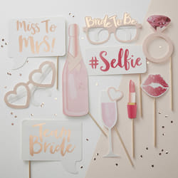 Ginger Ray Hen Party Rose Gold Team Bride Photo Booth Props Alternative Game  Team Bride