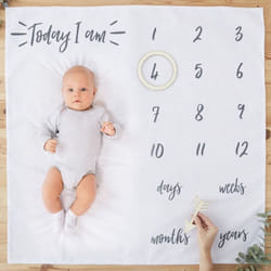 White Fabric Baby Milestone Blanket Mat Keepsake 1 Pack