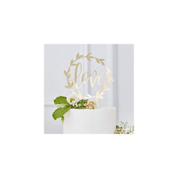 Gold Scripted Acrylic Love Wedding Cake Topper Decoration Single Pack