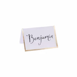 Ginger Ray Wedding Table Decorations White Gold Border Name Place Cards 10pck