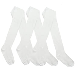 Baby Girls Tights 1 Or 3 Pairs Plain Warm Cotton Rich Newborn Kids 0 - 2 Years - 3 Pairs - White, 0 - 6 Months