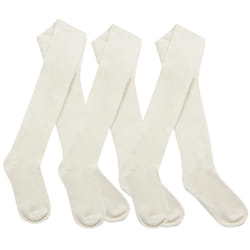 Baby Girls Tights 1 Or 3 Pairs Plain Warm Cotton Rich Newborn Kids 0 - 2 Years - 3 Pairs - Cream, 0 - 6 Months