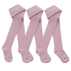 Baby Girls Tights 1 Or 3 Pairs Plain Warm Cotton Rich Newborn Kids 0 - 2 Years - 3 Pairs - Light Pink, 0 - 6 Months