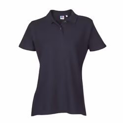 Russell Athletic Ladies Womens Polo Tshirt Top Shirt Plain Sports Casual Short Sleeve New Cotton - French Navy, S