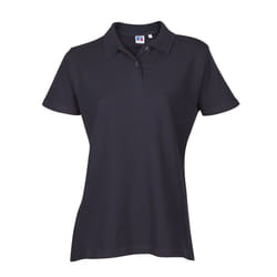 Russell Athletic Ladies Womens Polo Tshirt Top Shirt Plain Sports Casual Short Sleeve New Cotton - French Navy, S