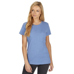 Ladies Womens Loose Short Sleeve Casual T-Shirt Plain Summer Top Athletics Sports - Blue, Small