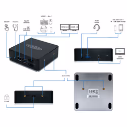 Origin Storage USB-C/A Docking Station with 85w PD including USB-C to USB-C/A Cable - Additional view 7