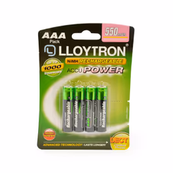 Lloytron Mains Battery Charger + 4x AA + 4x AAA Rechargeable Batteries