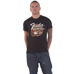 Fender T Shirt Mustang Bass Logo new Official Mens Black - M, Black