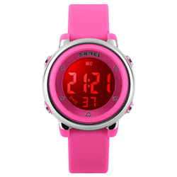 Skmei Girls Digital Watch 50m Water Resistant With Stopwatch Alarm Ages 5+ - Pink