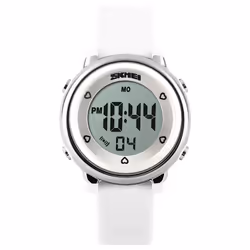 Skmei Girls Digital Watch 50m Water Resistant With Stopwatch Alarm Ages 5+ - White