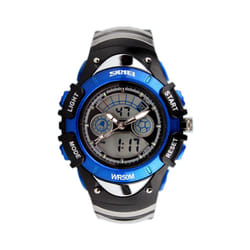 Skmei Boys Digital Watch 30m Water Resistant Dual Display Stopwatch Alarm Ages 5-13 - Blue