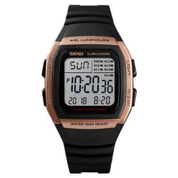 Skmei Mens Digital Clear Display Watch 5 Alarms Stopwatch Countdown - Gold
