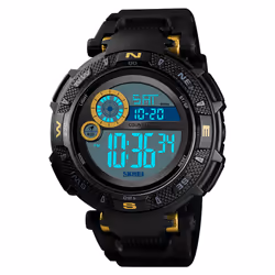 Skmei Large Dial Digital Watch Day Date Alarm Stopwatch Tough Sports Watch DG1467 - Gold