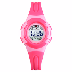 Skmei Childrens Kids Watch Small Lightweight Stopwatch Alarm Comfortable Strap - Pink