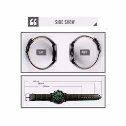 Skmei Mens Black Watch Chronograph Genuine Leather Strap Date Display SK9196BLA - Green