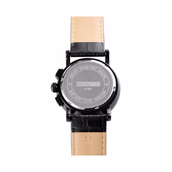 Skmei Mens Black Watch Chronograph Genuine Leather Strap Date Display SK9196BLA - White