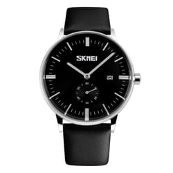 Skmei Mens Classic Watch Genuine Leather Strap Date Display Four Colours SK9083 - Black