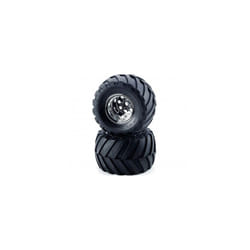 TAMIYA 58242 Wild Willy 2/Mad Bull, 9805618/19805618 Front Tire & Wheel (2 Pcs.)