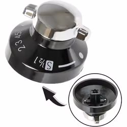 STOVES Oven Knob Gas Hob Cooker Knob Control Switch (Black / Silver, Pack of 1)