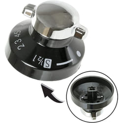 STOVES Oven Knob Gas Hob Cooker Knob Control Switch (Black / Silver, Pack of 1)