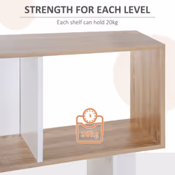 HOMCOM 5-tier Display Shelving Storage Bookcase S Shape design Unit Natural - Additional view 4
