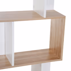 HOMCOM 5-tier Display Shelving Storage Bookcase S Shape design Unit Natural - Additional view 6