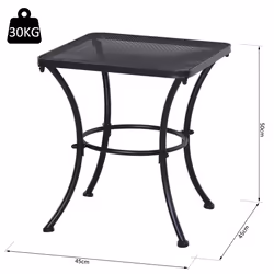 Outsunny 45cm Square Metal Outdoor Patio Bistro Table Coffee Desk