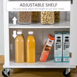 HOMCOM Rolling Kitchen Cart Storage Trolley with Drawer Towel Rail White - Additional view 4
