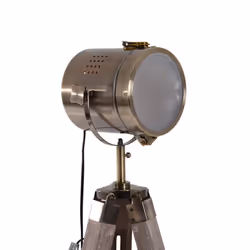 HOMCOM Industrial Tripod Floor Lamp Wood Height Adjustable Spotlight Bronze - Additional view 6