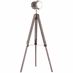HOMCOM Industrial Tripod Floor Lamp Wood Height Adjustable Spotlight Bronze - Additional view 8