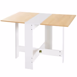 HOMCOM Wooden Folding Table Writing Desk Oak, White Home Office - Additional view 8