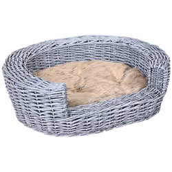 PawHut Elevated Dog Cat Couch Pet Basket Sofa Bed Wicker Willow Rattan w/Cushion - Additional view 8