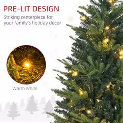HOMCOM 4FT Christmas Tree Spruce Entrance DÃ©cor W/ Clear LED Lights Vase Base